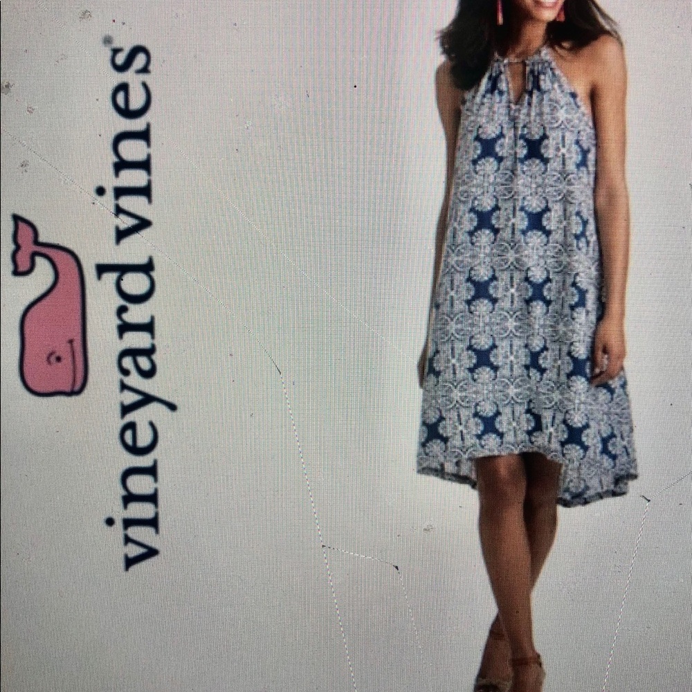 Vineyard Vines Mirrored Leaves Trapeze Halter